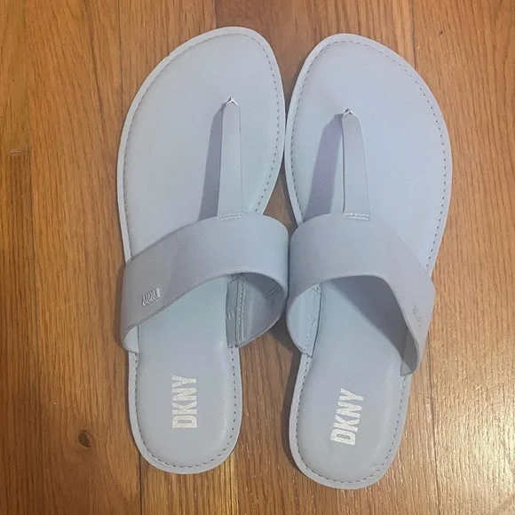 DKNY Sky Blue Thong Sandals - Picture 2 of 5